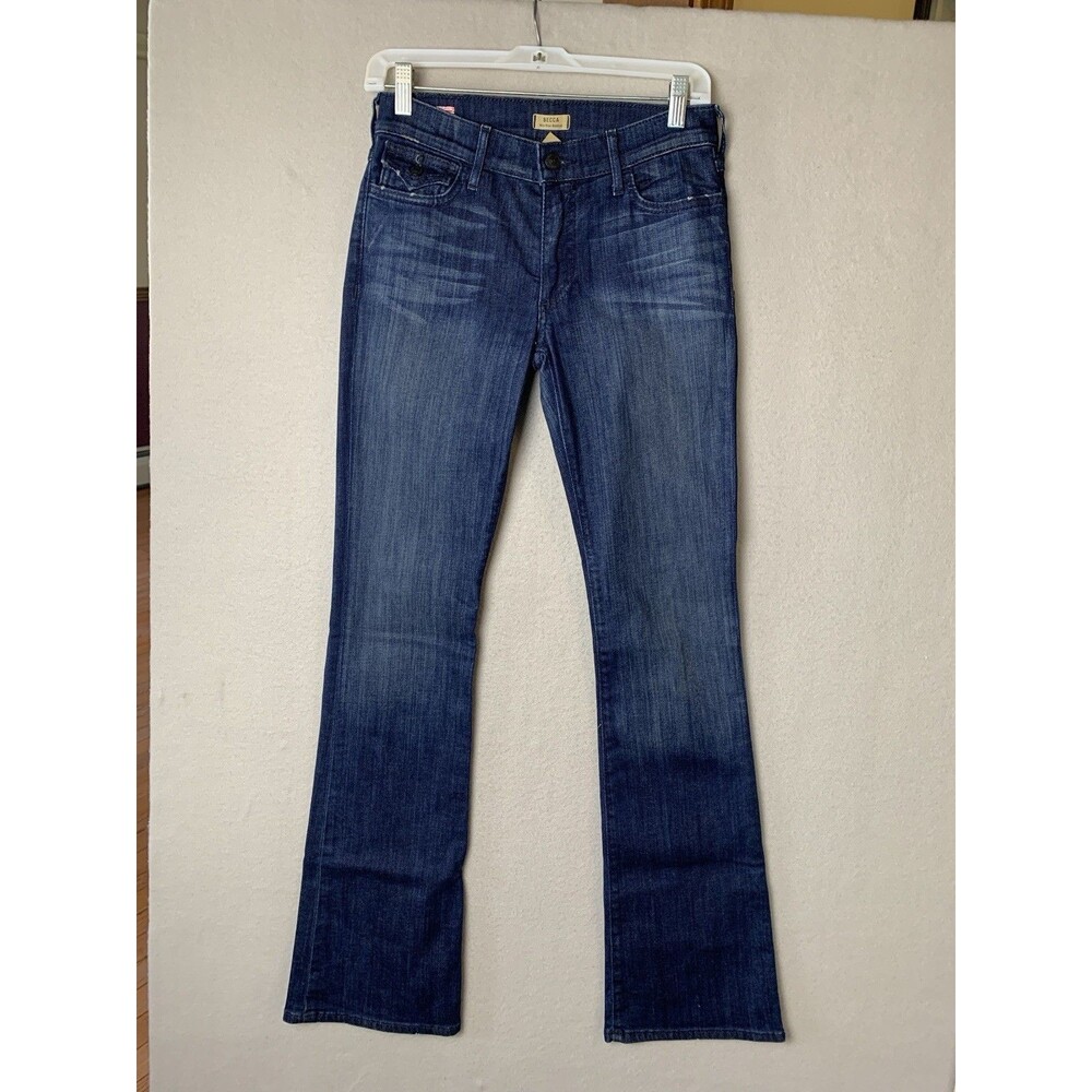 True Religion Jeans Womens 27 Blue Becca Mid Rise Boot Cut Flap Pocket Y2K